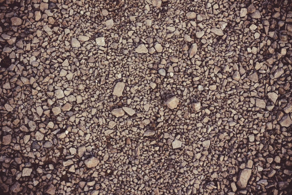 Gravier et béton de construction