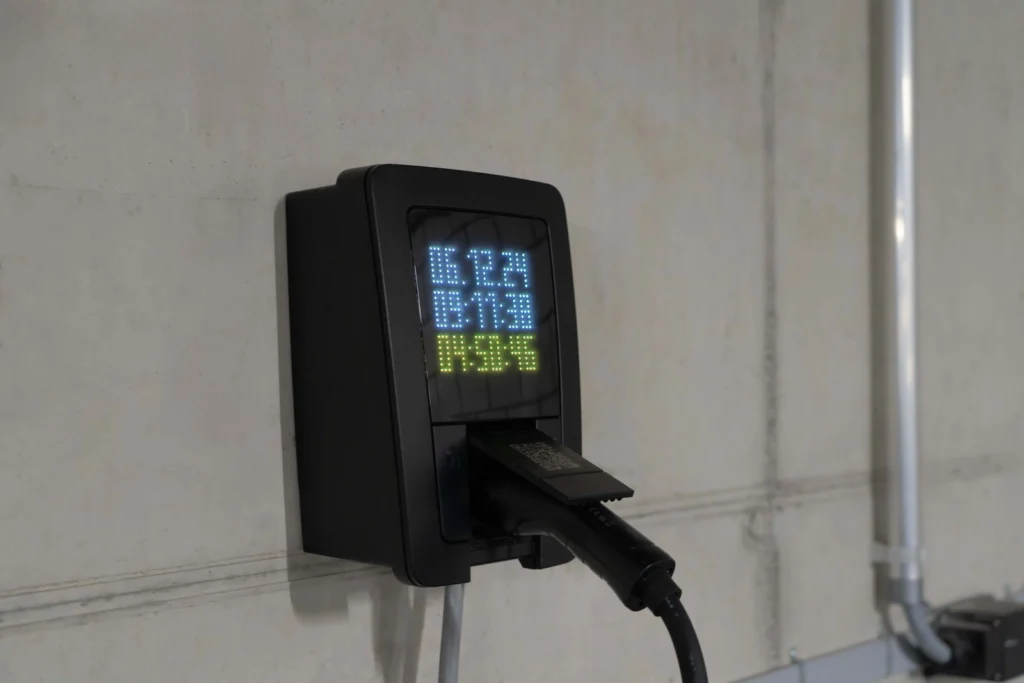 Temps de recharge affiché sur une borne