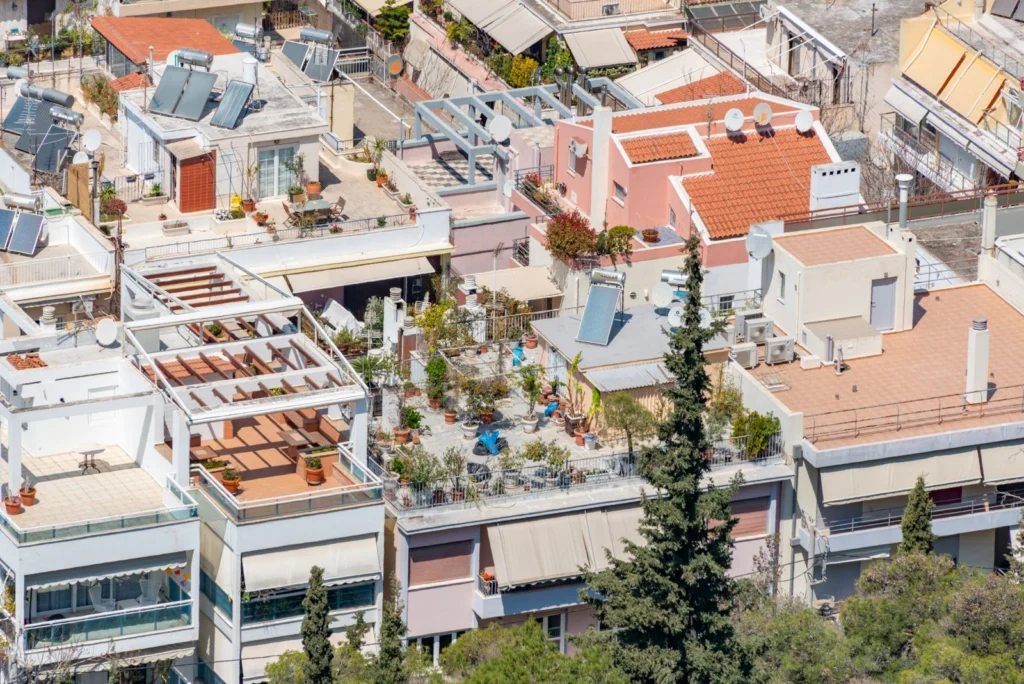 Terrasses en étage avec plantes