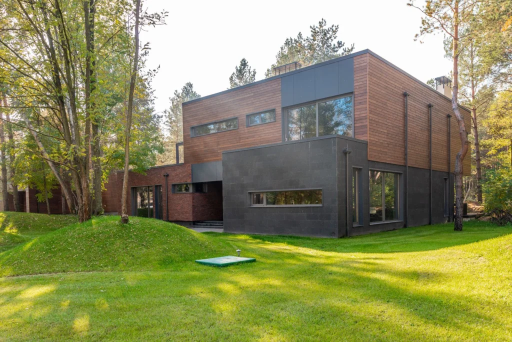 Maison contemporaine à la façade enduite